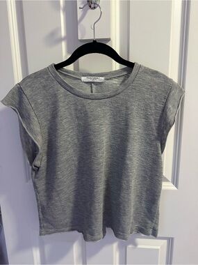 Project Social T Heather Gray Cap Sleeve Open back Tee